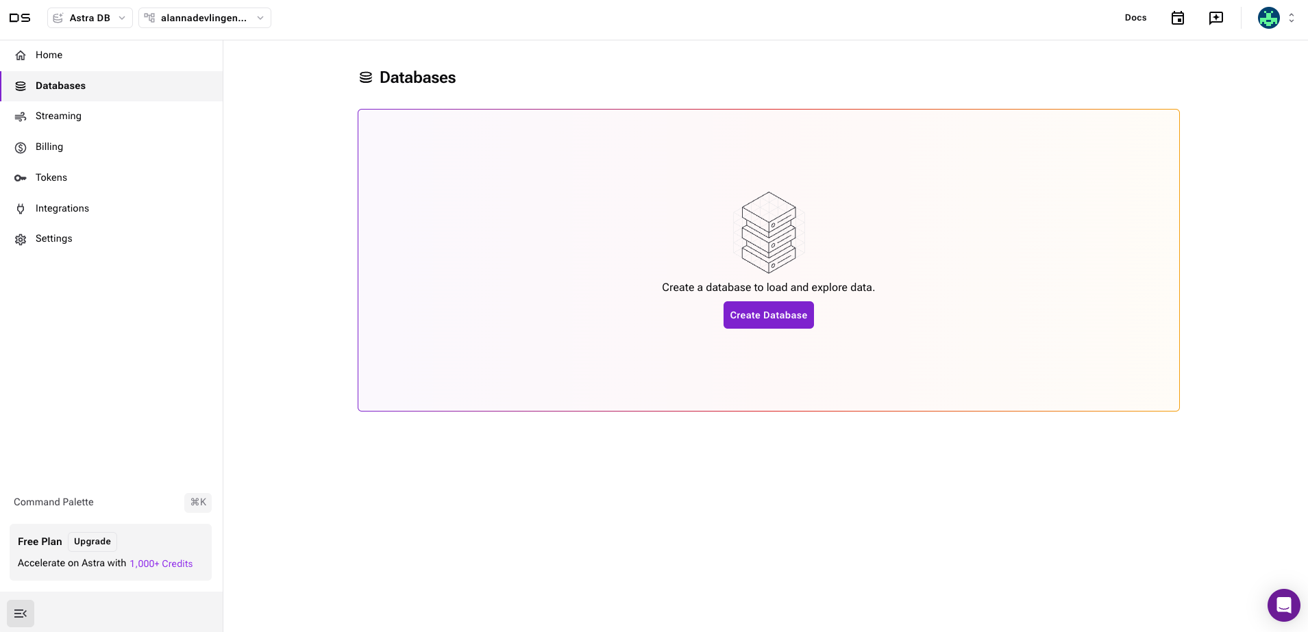 Create database